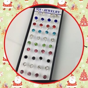 🌈New❤️❤️10 pair of Multicolored 925 SS Studs🎉
